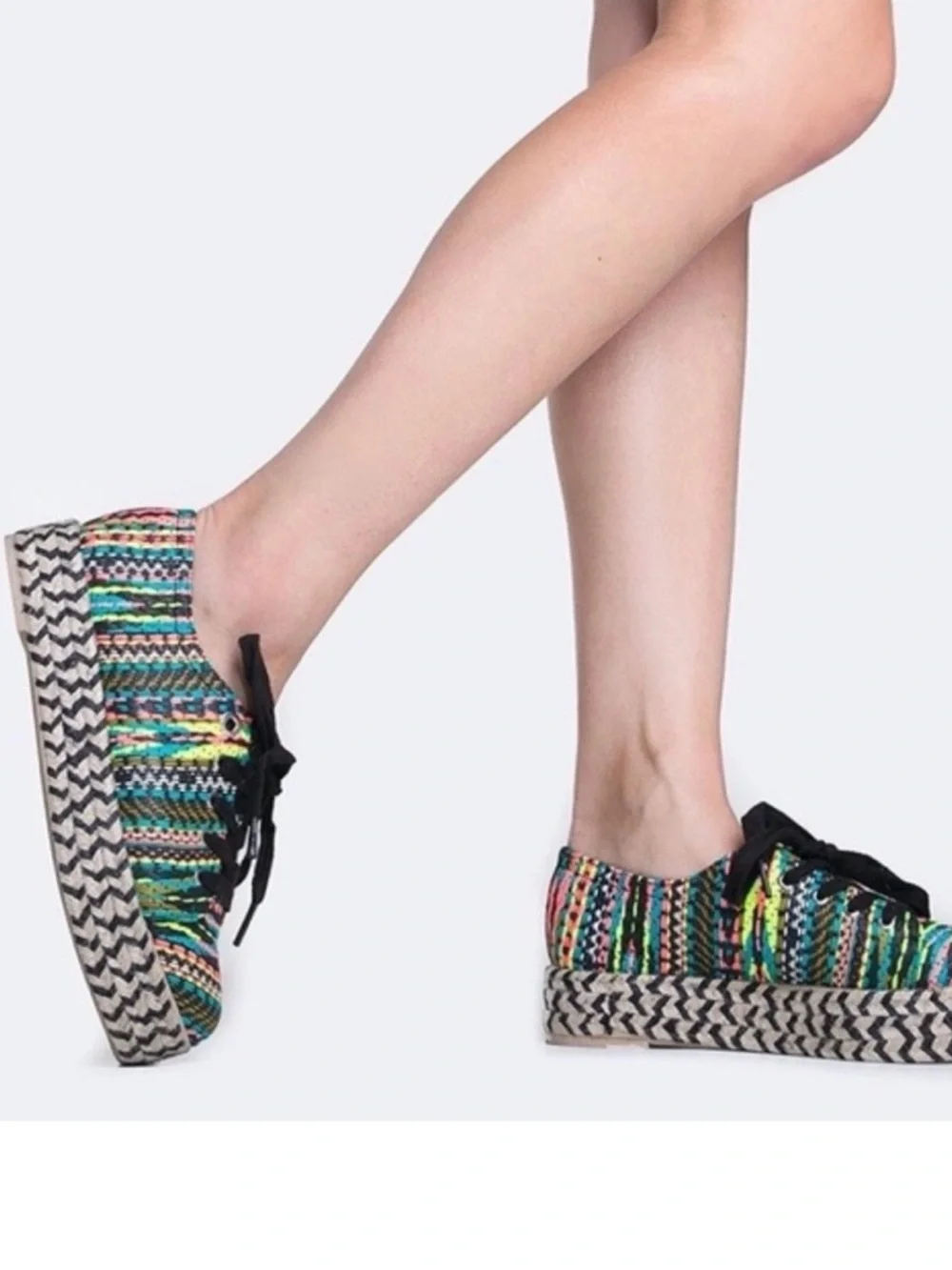 Circus by Sam Edelman Multicolor Woven Lace-Up Espadrilles size 8M